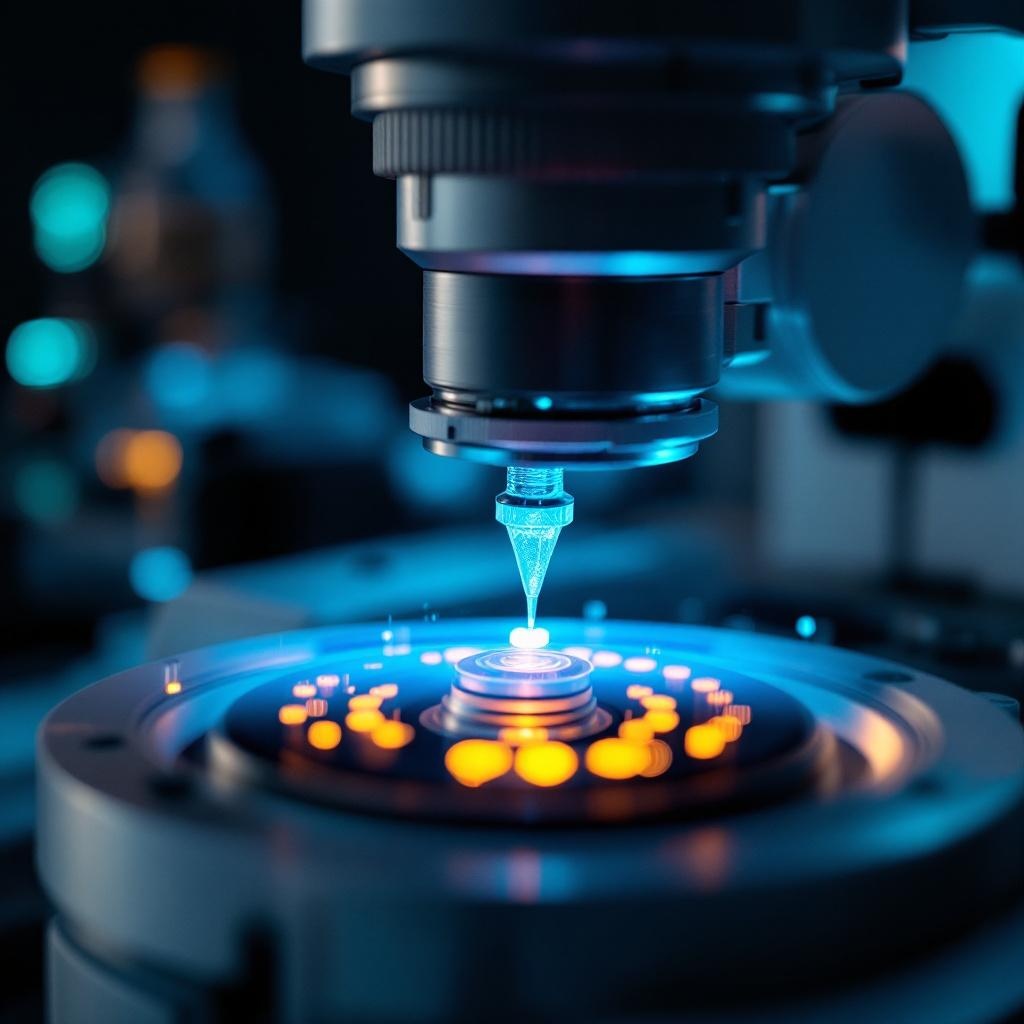 ICP mass spectrometer ion optics and nebulizer — close-up of plasma interface